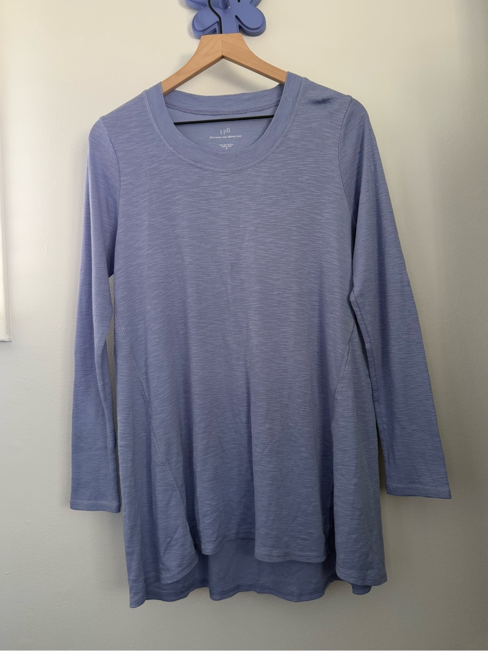 J.Jill Medium Pima Cotton Crew Neck Long Sleeve Tee Tunic Lavender Lilac